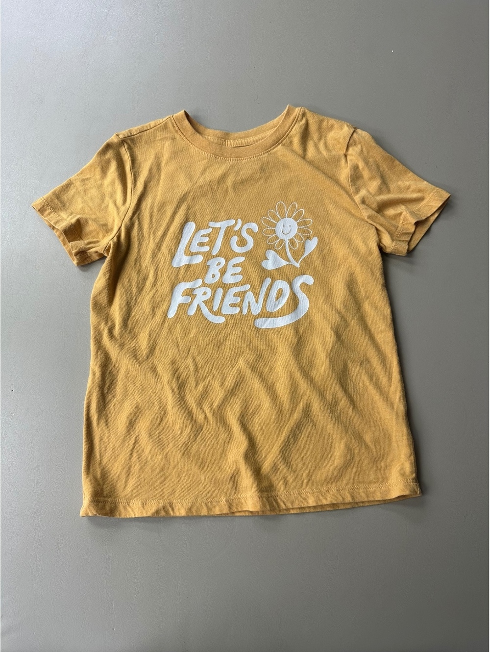 Cat & Jack Kids' 'Let's Be Friends' Graphic T-Shirt, Size S (6/7)